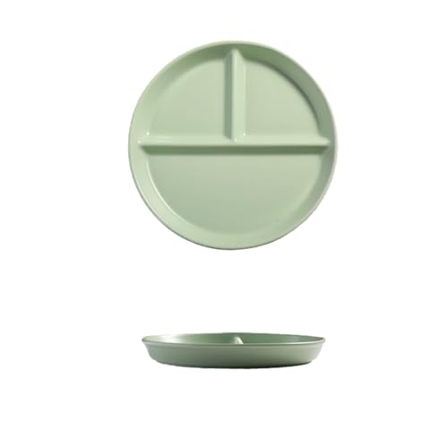 Hoshisea Assiette Compartiment Adulte, Assiette Divisée en Céramique, Assiettes Divisées, pour Adultes Et Enfants, Four A Micro Ondes Et Lave Vaisselle(Vert)