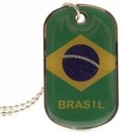 Brasil Brazil Country Flag Dog Tag Metal Necklace with 14 Inch Chain ... New