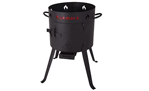 Wood Fire Oven Uchag for Kazan (furnace) Oven Stove for Making Pilaf 12.7-qt. (12 L) Cast-Iron Frying Pan with Glass Lid Cast Iron Asian Cauldron Camping Wok Cooking Pot Kitchen Pot