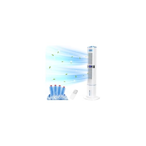 Aire Acondicionado Portatil Ariahir, Enfriador de Aire Sin Tubo con Modo Dormir Silencio 65W Temporizador de 1-24 Horas 4 Modos Oscilación 60° y 360° Tanque de 4 L Control Remoto para Hogar y Oficina