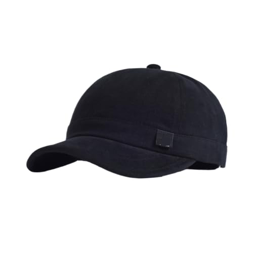Casquette de baseball vintage en coton doux avec bord court rétro et couronne profil bas unique