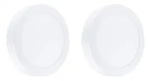 Future Energy FOS 2400 LUMENS 24W Surface Mount LED Panel Ceiling Light (Pack of 2) - Round, Warm White (2700k)