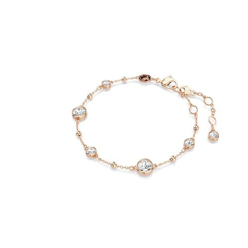 Swarovski Imber bracelet, Round cut, White, Rose gold-tone plated2