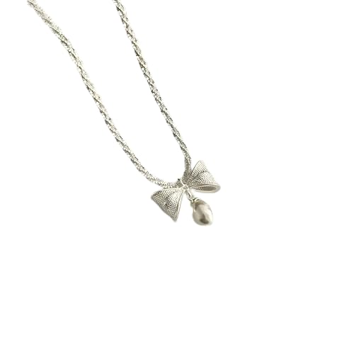 Collier argent sterling pendentif ruban nœud papillon, fini les bijoux ternes