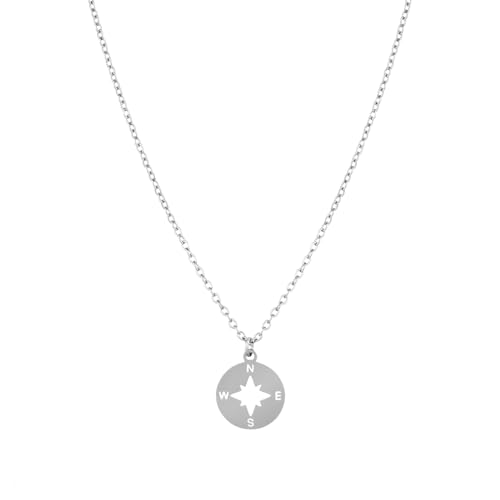Collier homme acier 316L de qualité supérieure et pendentif rose des vents gravé twobrothers