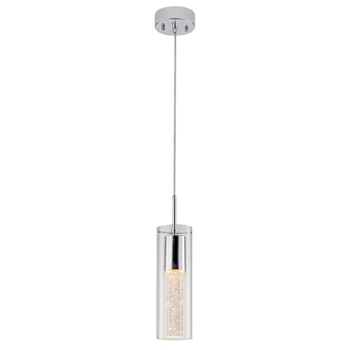 KM Legend Modern Pendant Lights, Pendant Lighting for Kitchen Island with Chromed Finished, Chandeliers with Bubble Glass for Living Room Dining Room Hallway