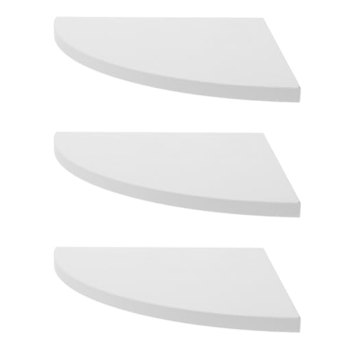 Healifty 3pcs White Triangle Corner Wall Mounted Shelves 22cm Radius