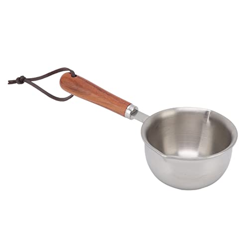 Mini Butter Warmer Pan, Stainless Steel Fast Oil Heating Pan Deep Floor Small Milk Pot for Melting Butter and Cheese or Heating of Sauces and Remnants (S 10x7x4cm / 3.9x2.8x1.6in)