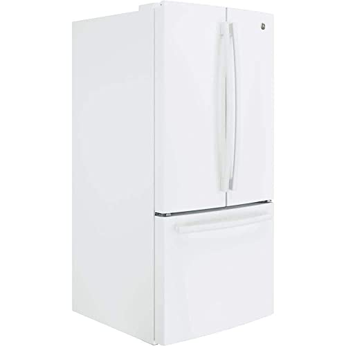 Image of GE GNE25JGKWW 24.7 cu ft French Door Refrigerator - Internal Water Dispenser & Icemaker, LED Lighting, White