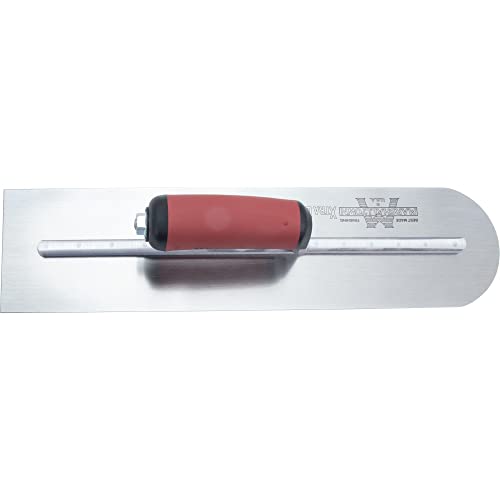 MARSHALLTOWN 14 x 4 inch Rounded Front High Carbon Steel Finishing Trowel, Concrete Tools, DuraSoft Handle, XtraLite Mount, MXS64RED - Image 4