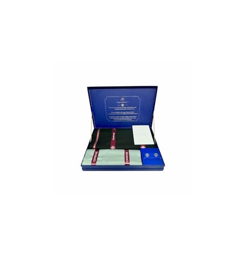 Image of JHABAK'S Men's 100% Pure Cotton Unstitched 1.7 Meters Shirt Piece - 3.25 Meters Suit Fabric Set with Cufflinks (Multicolour, All Weather Fabric, Attractive Box)