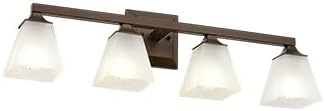 bathroom lighting fixtures, hwh 4-light farmhouse bathroom vanity light over mirror, vanity wall sconce oil-rubbed bronze finish with frosted white square glass, 5hy68bg1-4w orb orb-white glass 4-light