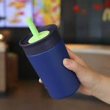 Image of Toddler Water Bottle with Straw, Kids Sipper Cup BPA Free Leak Resistant Drinking Bottle for Preschool, Daycare, Travel & Everyday Use (Dark Blue, 350 ml)