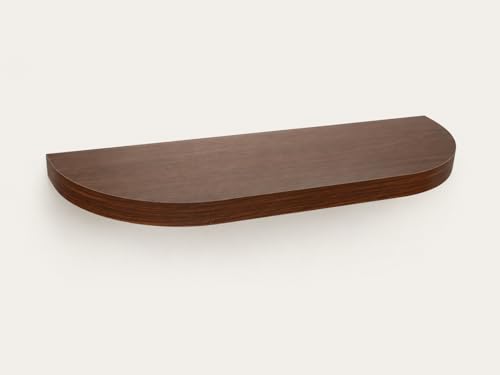 HERSIG - Estante Curvo Flotante de Pared Wengue Balda para Baño o Dormitorio Fijación Oculta y Resistente de hasta 10 kg - 80x23,5 cm