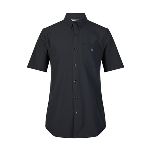 Fox Racing Men's Ranger Short Sleeve Woven Button Down Mountain Bike Jersey, Black, Large