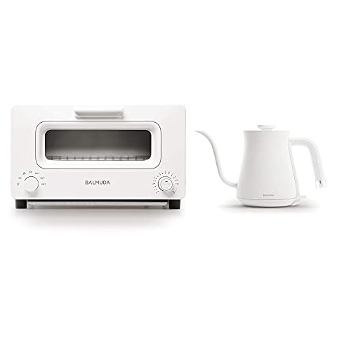 BALMUDA Combo Pack in White | BALMUDA The Toaster & BALMUDA The Kettle | Steam Toaster and Electric Gooseneck Kettle | White Combo Cover