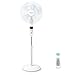 Aigostar Ocean - Ventilateur sur pied 3 modes et 3 vitesses. Télécommande, arrêt/démarrage programmable jusqu’à 24h. Affichage LED, 5 pales, oscillation silencieuse, hauteur réglable.