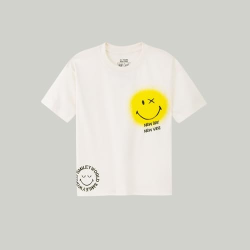 Image of Nap Chief Kids Cotton Official Smiley World Printed Co ord Set for Boys & Girls, Tshirt & Joggers Set for Casual Wear