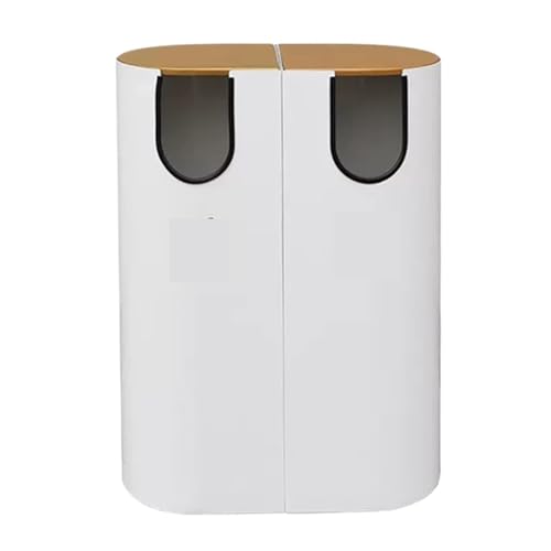 Large Outdoor Trash Can with Gold Lid - Durable Waste & Recycling Bin for Business, Ideal Indoor/Outdoor Garbage Container, Heavy-Duty Design for High Capacity