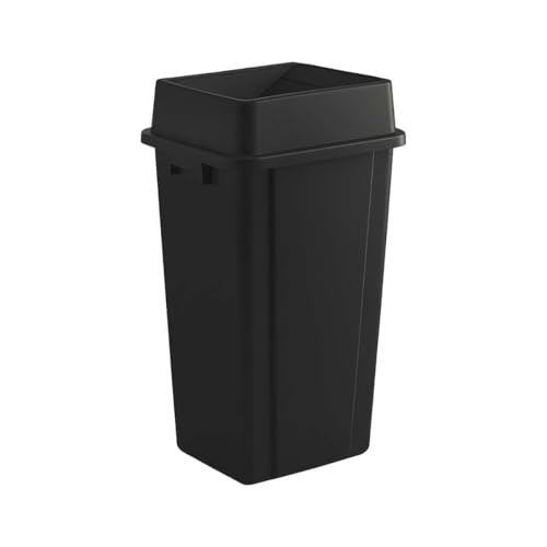 Caneca de basura cuadrada 23 galones con tapa basculante negro