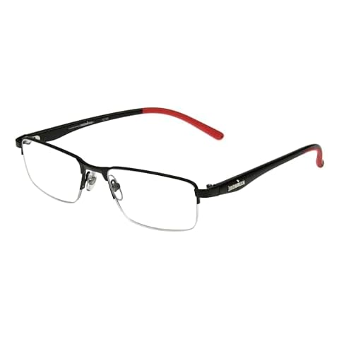IRONMAN Men's Expedition Rectangle Reading Glasses, Black, 54 mm + 2.5 Cover