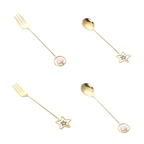 NAMOARLY 1 Set Tableware Stainless Steel Christmas Cutlery Coffee Spoons Stocking Stuffer Stainless Steel Dessert Spoon Christmas Spoon Fork Soup Spoon Decorate Food