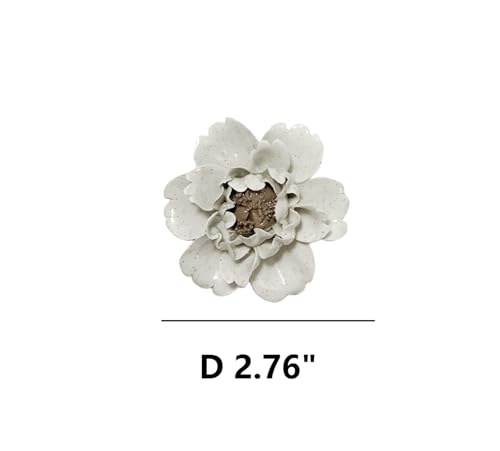 Image of Ceramic Flower Wall Art Decor, Artificial Flower Wall Sculpture,Handmade Ceramic Flowers for Home,Hallway,Living Room, Kitchen,Bathroom (Spotted Color,Peony, 2.76 inch)
