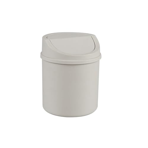 Papelera pequeña de plástico 0.5 gal blanca con tapa basculante miniatura 7