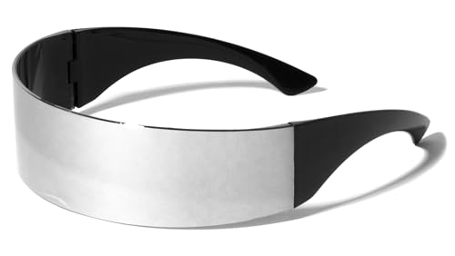 Shield Futuristic Cyberpunk Wrap Around Visor Sunglasses Men Woman UV400 Protection