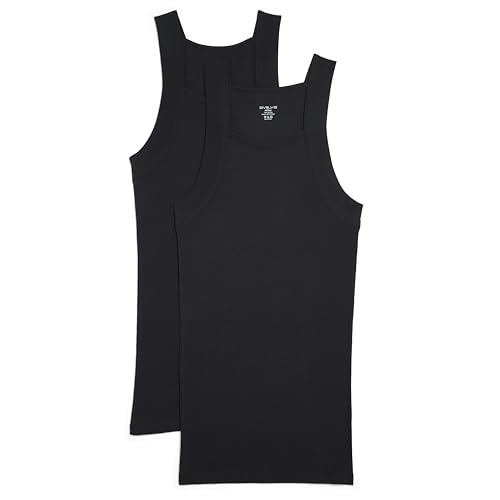 Evolve Men's Cotton Comfort Square Cut Tank Multi Pack Base Layer Top