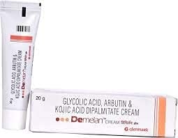 GlenMark Demelan Cream Glycolic Acid Arbutin , Kojic Acid -HyperPigmentation 20g Skin Care
