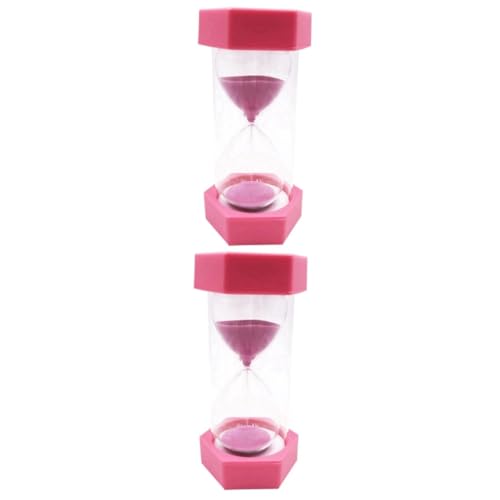 TOPBATHY 2 Pz timer a clessidra timer per uova di sabbia clessidra colorata cucina per cucina regalini natale a per bambini per bambini esagono bambino rosa