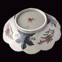 2客 林九郎窯 十方割花地紋小鉢 金彩輪花 菊割 古伊万里様式 2客 林