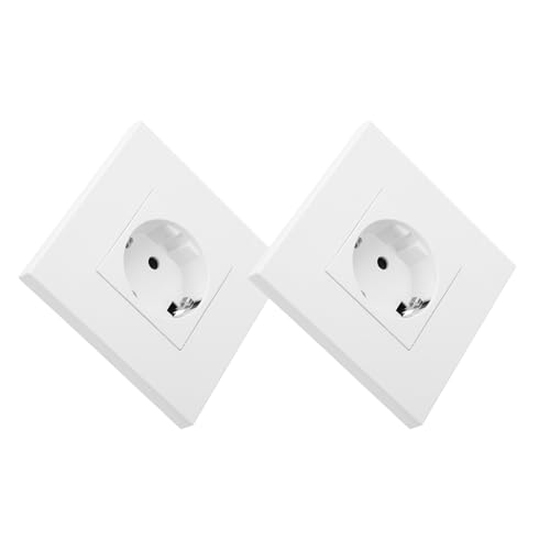 Didiseaon Tomas de Corriente Europea Empotrada Tipo 86 de 2 Piezas Montaje al Ras 86 MM Plástico Resistente para Pared en Oficinas Hoteles y Viviendas Interiores