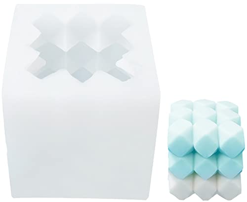 Vela 3D Haciendo Molde De Silicona, Molde De Jabón Hecho A Mano De Aromaterapia De Cristal Epoxi, Artesanía Hecha A Mano Regalos De Bricolaje Decoración del Hogar,2rhombic Shape