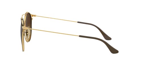 Ray-Ban Unisex Sunglasses Brown On Gold Frame, Brown Gradient Lenses, 52MM2