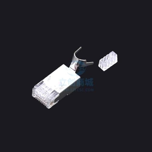(1 Pcs) Shielded Two Piece with Back Clip Crystal Head Trident Shell 10 Shielded Two Piece with Back Clip Crystal Head Trident Shell 10 Ethernet Connectors (RJ45 RJ11) - Crystal Head APTN10WB