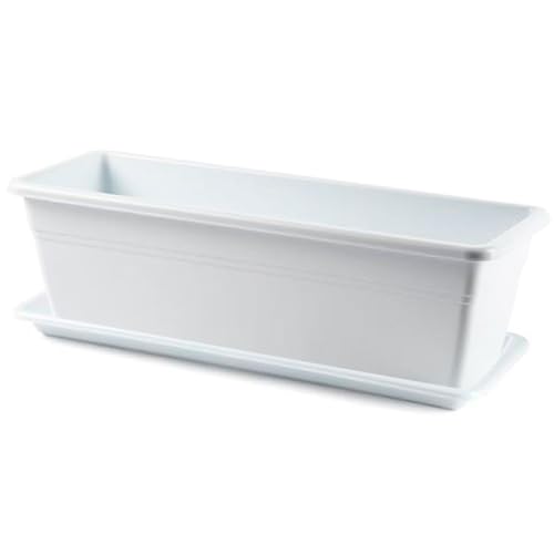 Tradineur - Jardinera Eva de plástico con Plato adán - 20 litros - 50 cm -...