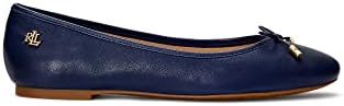 Lauren Ralph Lauren Jayna Ballet Flat for Women - Leather Upper and Breathable Textile Lining with Lightly Padded Footbed French Navy 7.5 B - Medium | Image 4