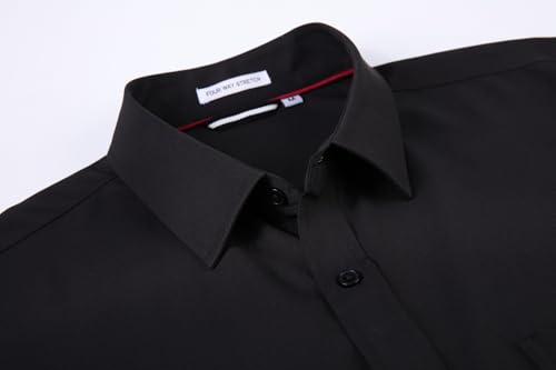 Alex Vando Mens Dress Shirt Wrinkle Free Regular Fit 4-Way Stretch Button Down Shirts