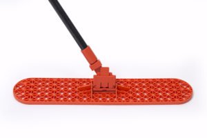 1 24" Dust Mop Frame with 1 Black Fiberglass Handle and Clip-On Connector 100% Made in USA