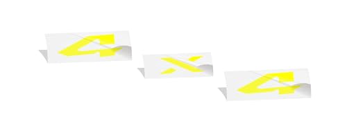 Image of Reflective Concepts 4x4 Emblem Overlay Decal Sticker -Fits: 2019-2026 Ram, NOT for Classic - (Color: Bright Yellow)