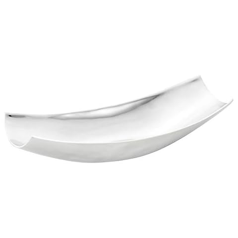 Dekoschale Silber Metall massiv Metallschale Schale Deko Tischdeko Länge 40 cm Cover