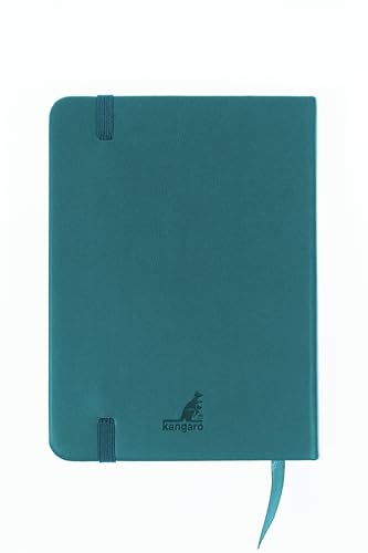 Image of Sketchbook Kangaro A6 Dark Turquoise PU Hard Cover 80 Sheets 140 g Cream Paper with Elastic Band and Ribbon
