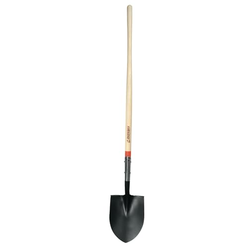 RAZOR-BACK 45519 Round Point Shovel, Open Back With Wood Handle