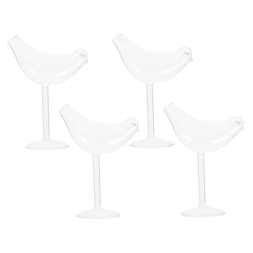 UPKOCH 1 Ensemble 4 Pièces Verre à Vin Oiseau Lunettes D'oiseau Verres De Bar Verres à Martini Oiseaux Verre Cocktail Originaux Grand Vase De Sol Banquet...