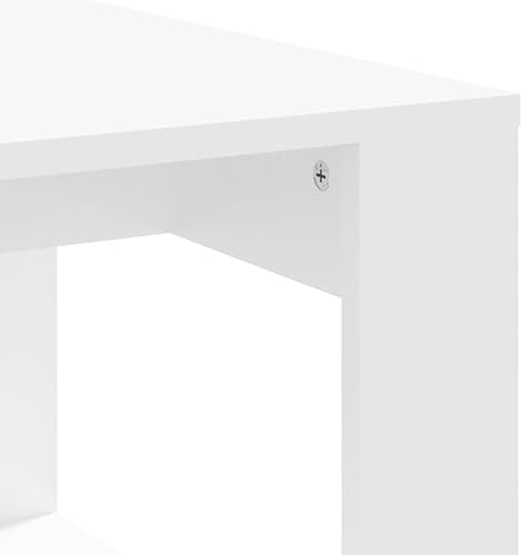 Miniatura 8 de Mesa de centro para sala. Mesa de centro blanca 40.2 x 19.7 x 13.8 pulgadas, madera de ingeniería, adecuada para dormitorios, salas de estar y