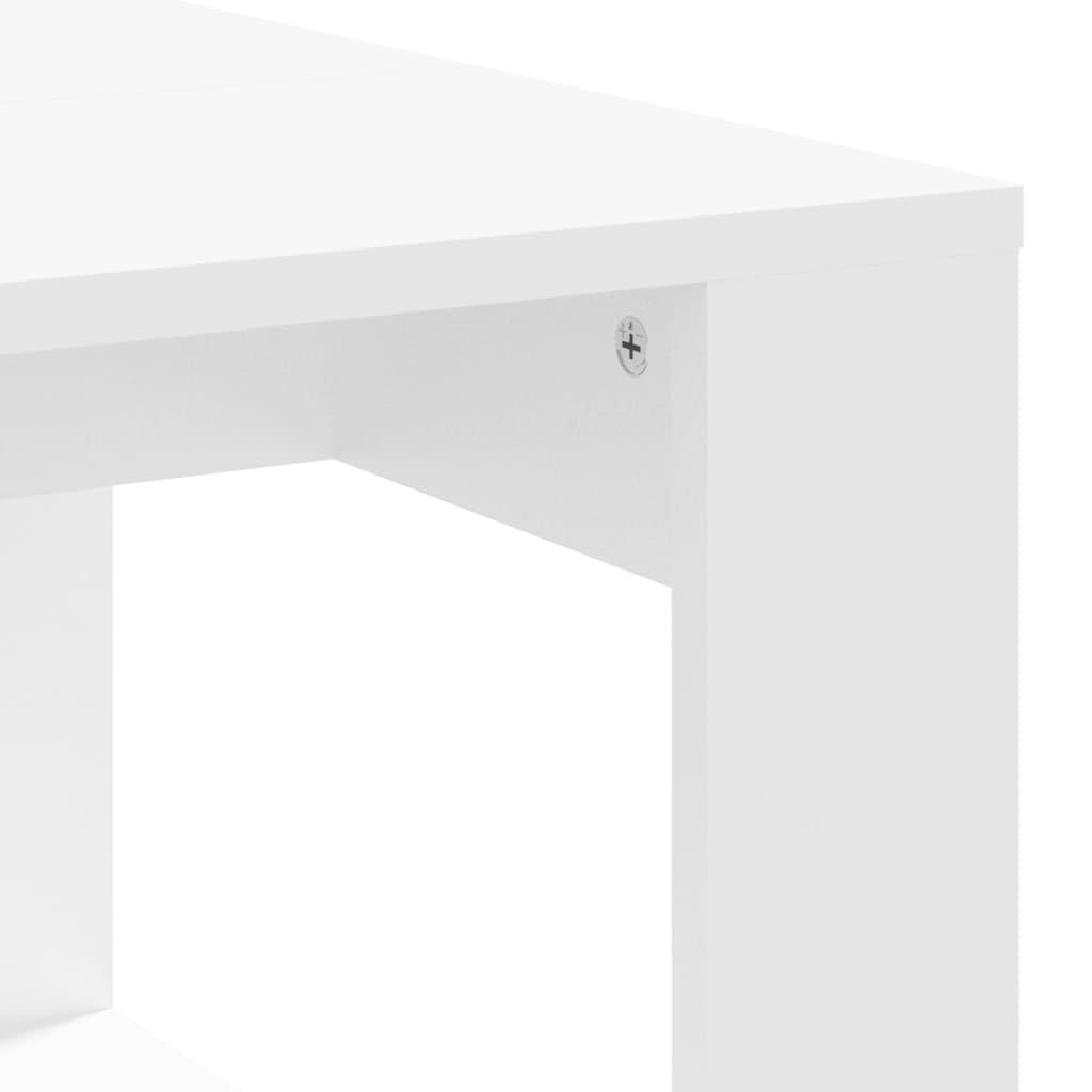 Mesa de centro blanca 102 x 50 x 35 cm, moderna mesa de salón de madera, práctica bandeja para aperitivos, bebidas, decoración, construcción estable