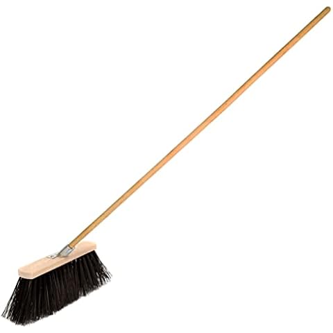 Traditional Wooden Broom with Long Bristles Cover