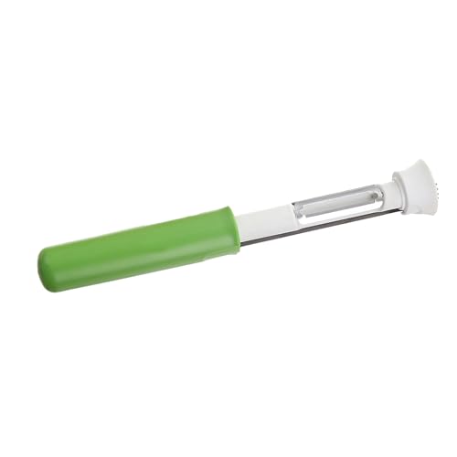 Yctze Seminatrice Pelafrutta Multifunzione 2 in 1 - Utensile da Portatile in Acciaio Inossidabile per Sbucciare e Denocciolare, Frutta e Verdura, Sicuro e Design per Casa e Viaggio (Bianco e verde)